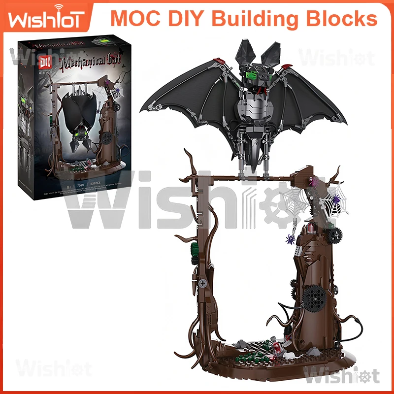 

7058 Набор для сборки бионической летучей мыши, 839 шт., механическая модель существа с шарнирными крыльями для взрослых и детей, подарок «сделай сам»