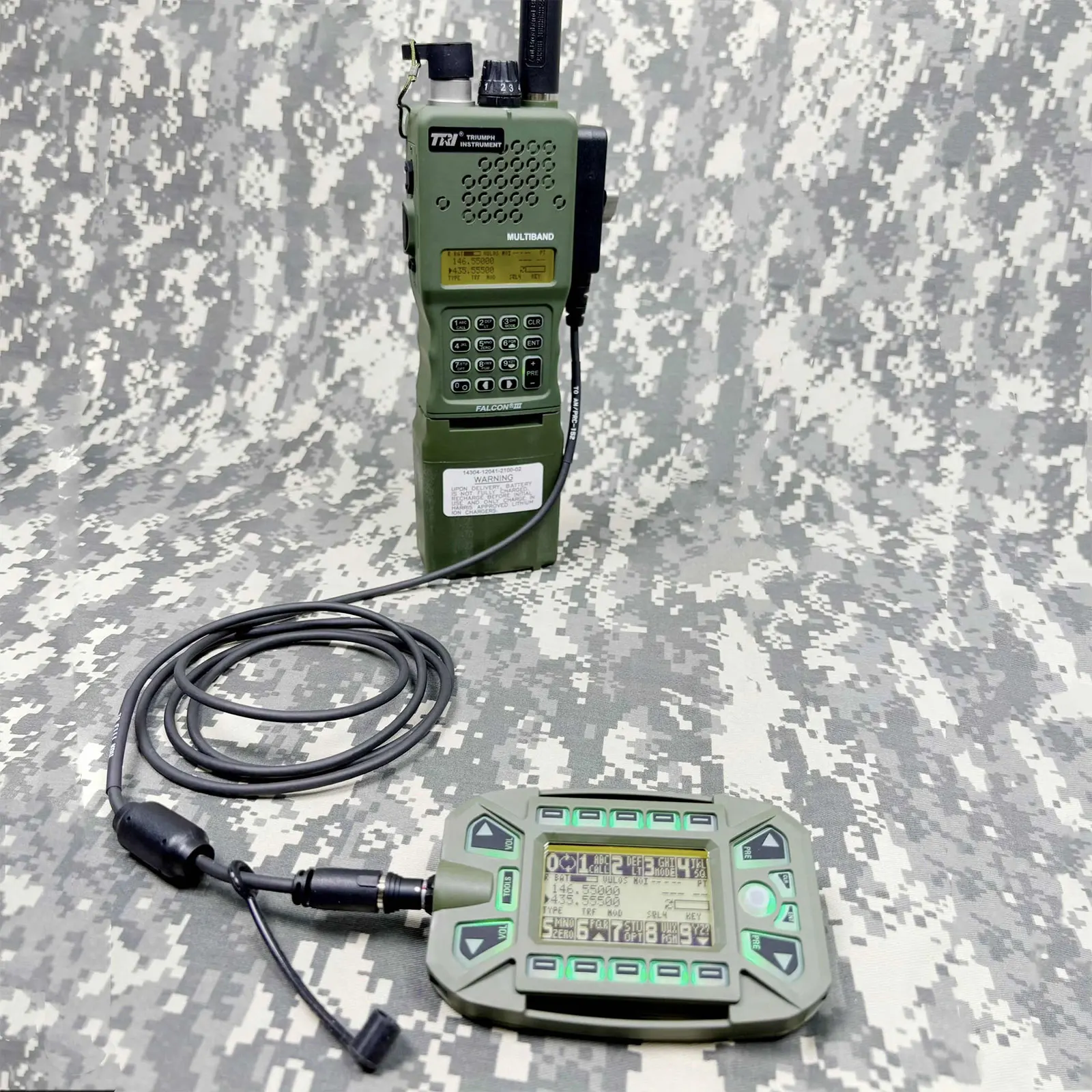 TRI AN/PRC-152 Advanced KDU Kit Three Proofing 6-Band Handheld Tactical Walkie Talkie With Keypad Display Unit KDU Controller