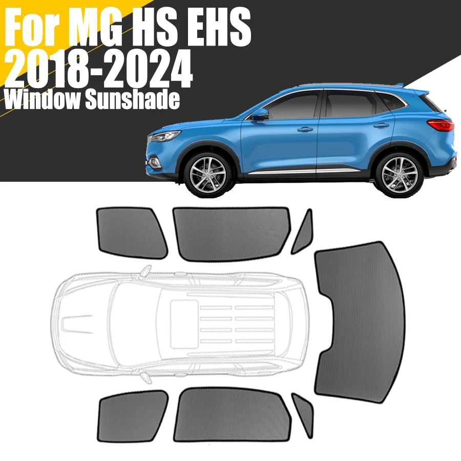 Custom Magnetic Car Window Sunshade For MG HS EHS 2018 - 2024 Curtain Mesh Front Windshield 2019 2020 2021 2022 2023