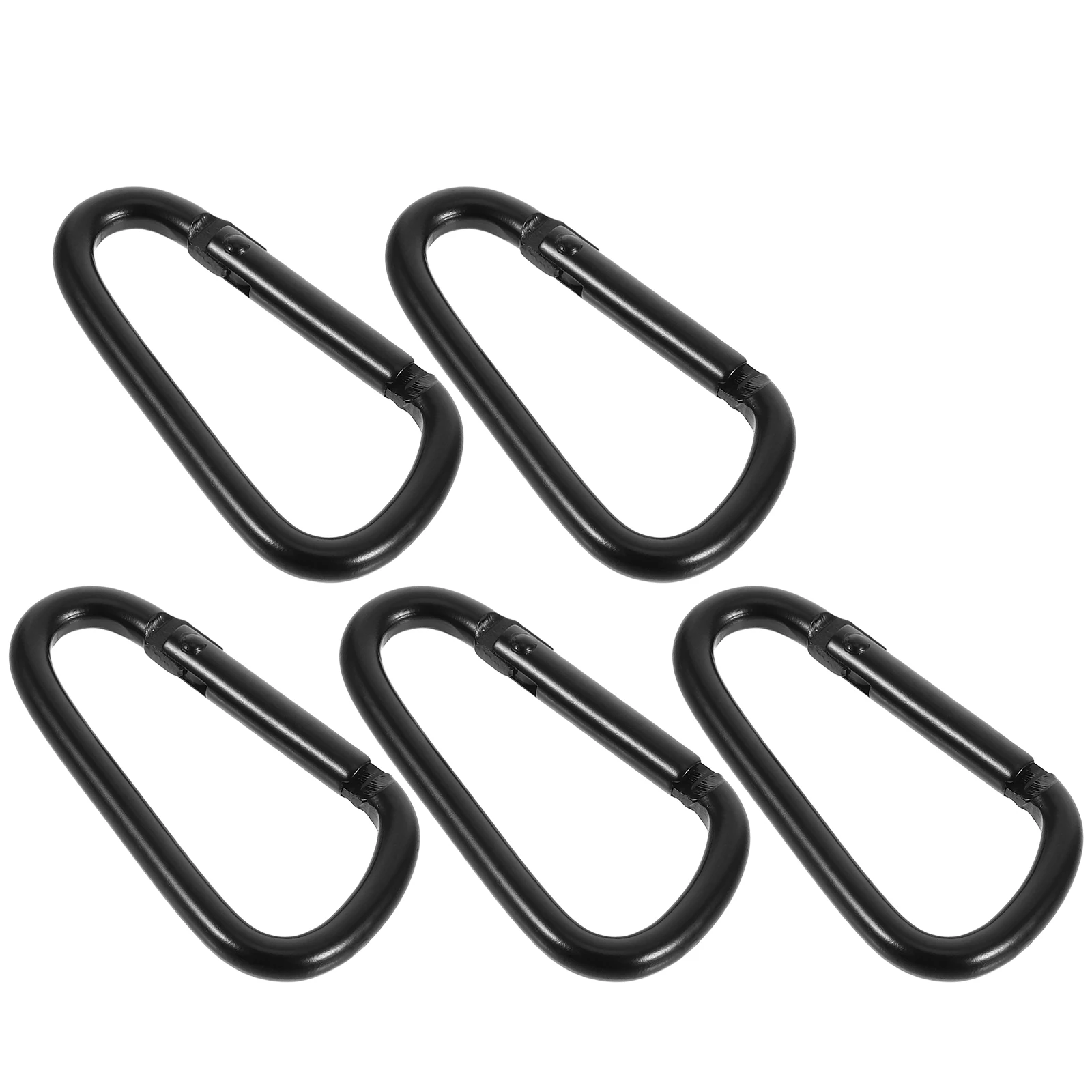 

5pcs Keychain Hooks Lightweight D-Shaped Climbing Metal Clips for Backpack Belt Durable Aluminum Alloy Black