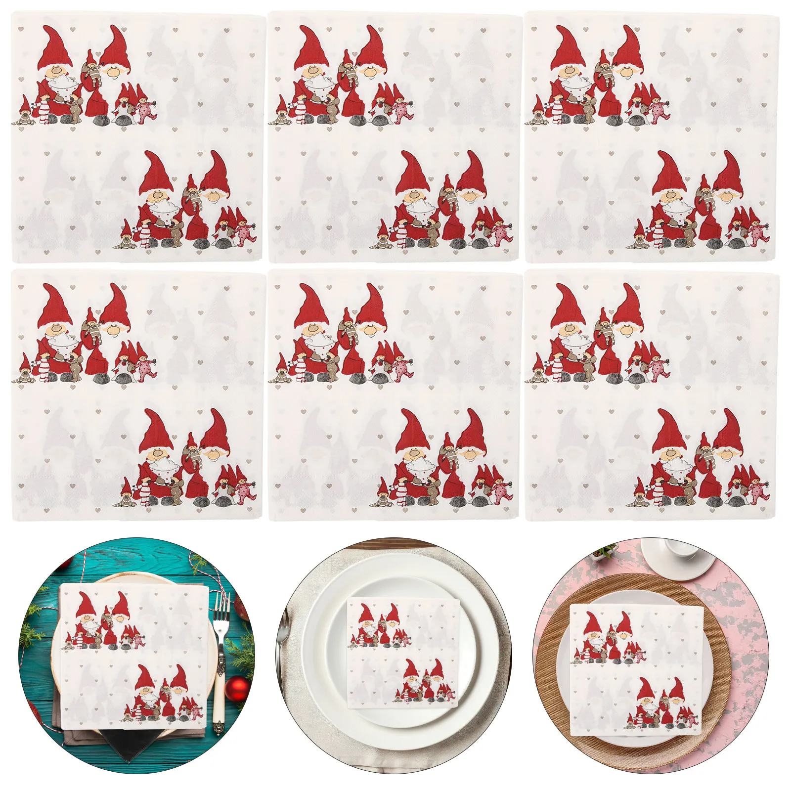 40 Servilletas Impresas Desechables de Papel para Cena, Diseño Navideño de Santa Claus, Absorbentes, Duraderas, Ecológicas, para Fiestas y Banquetes