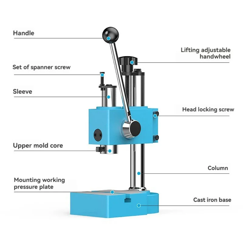 Precision Manual Press Manual Punching Machine Hand Press Hand Beer Machine Punching Punching Machine J03-0.2A Tools