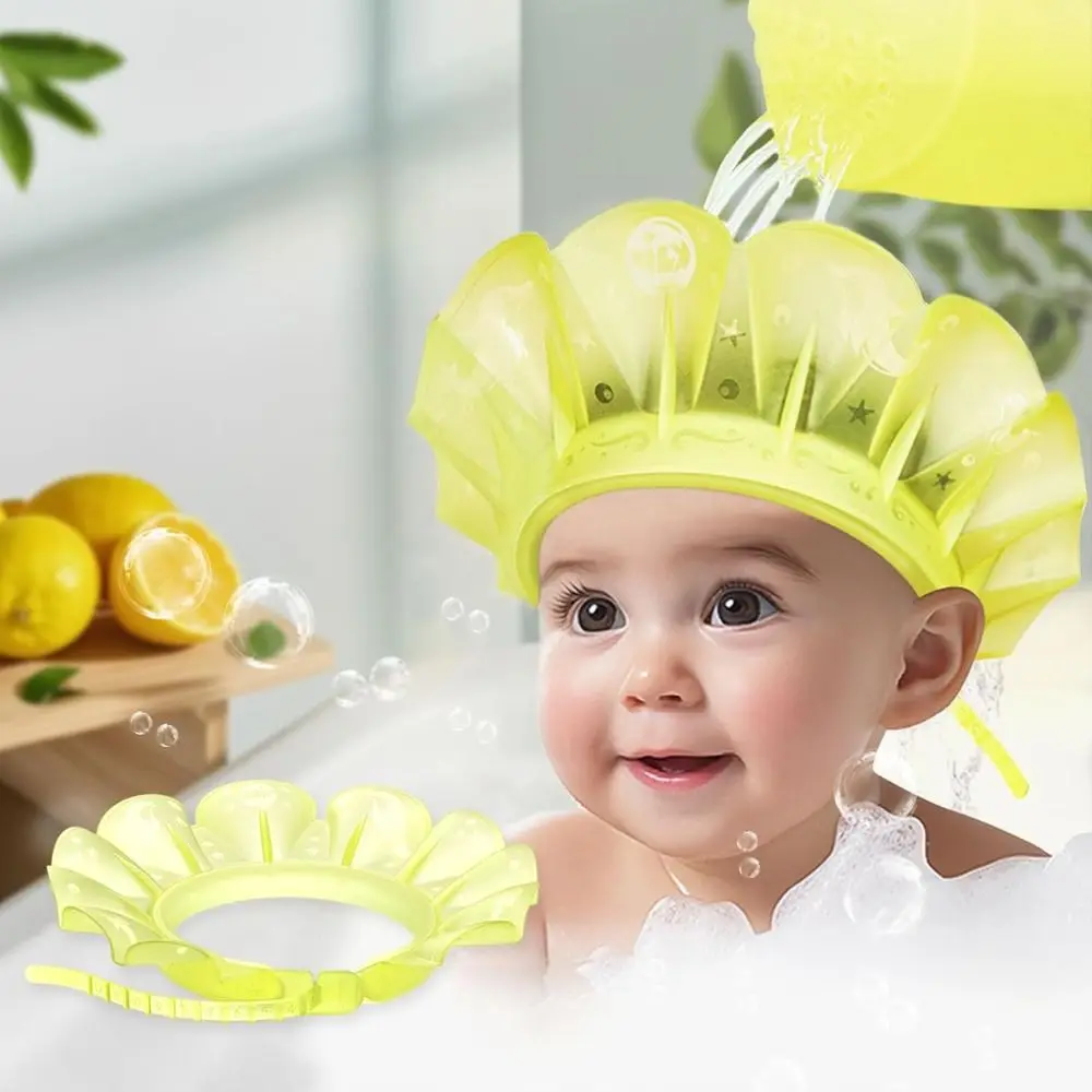 

Soft Baby Kids Shower Cap Adjustable Keep Water Out of Eyes & Ears Silicone Toddler Bath Visor Head Circumference 12.5"-19"