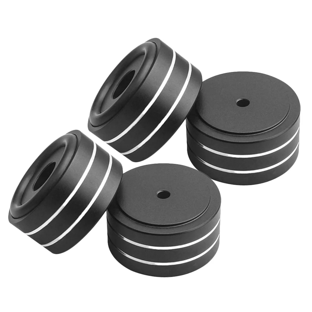 

4 pcs Speaker Feet Pads Aluminum Alloy Rubber Anti-Slip Isolation Feet For Amplifier Speakers Vibration Dampening Non-Skid Base