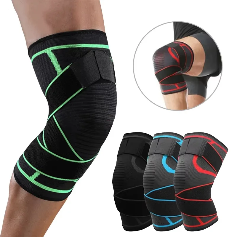 

Sports Adjustable Nylon Knee Support Compression Sleeve Joint Pain Arthritis Relief Running Fitness Elastic Wrap Brace Knee Pads