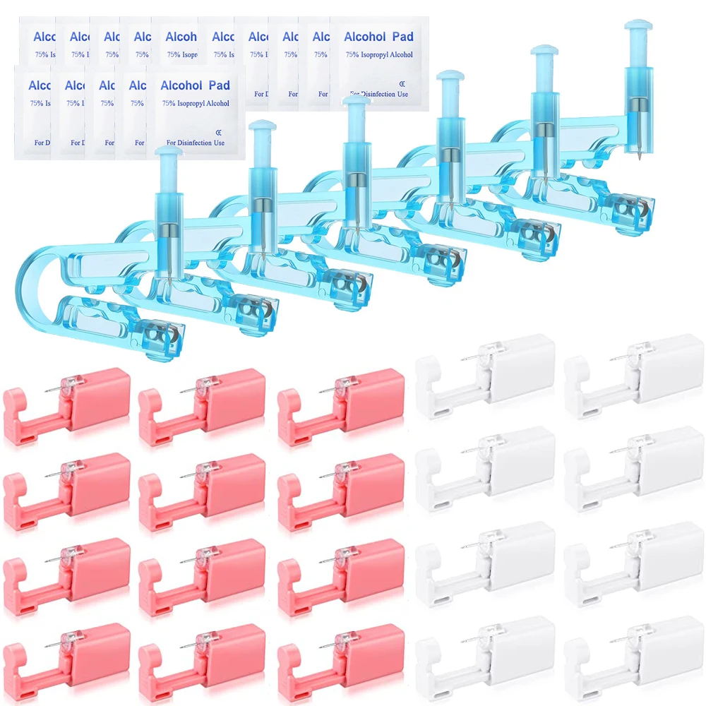 1-20Pcs/set Ear Piercing Gun Kit Disposable Disinfect Safety Earring Piercer Machine Studs Nose CLip Body Jewelry Piercing Tool