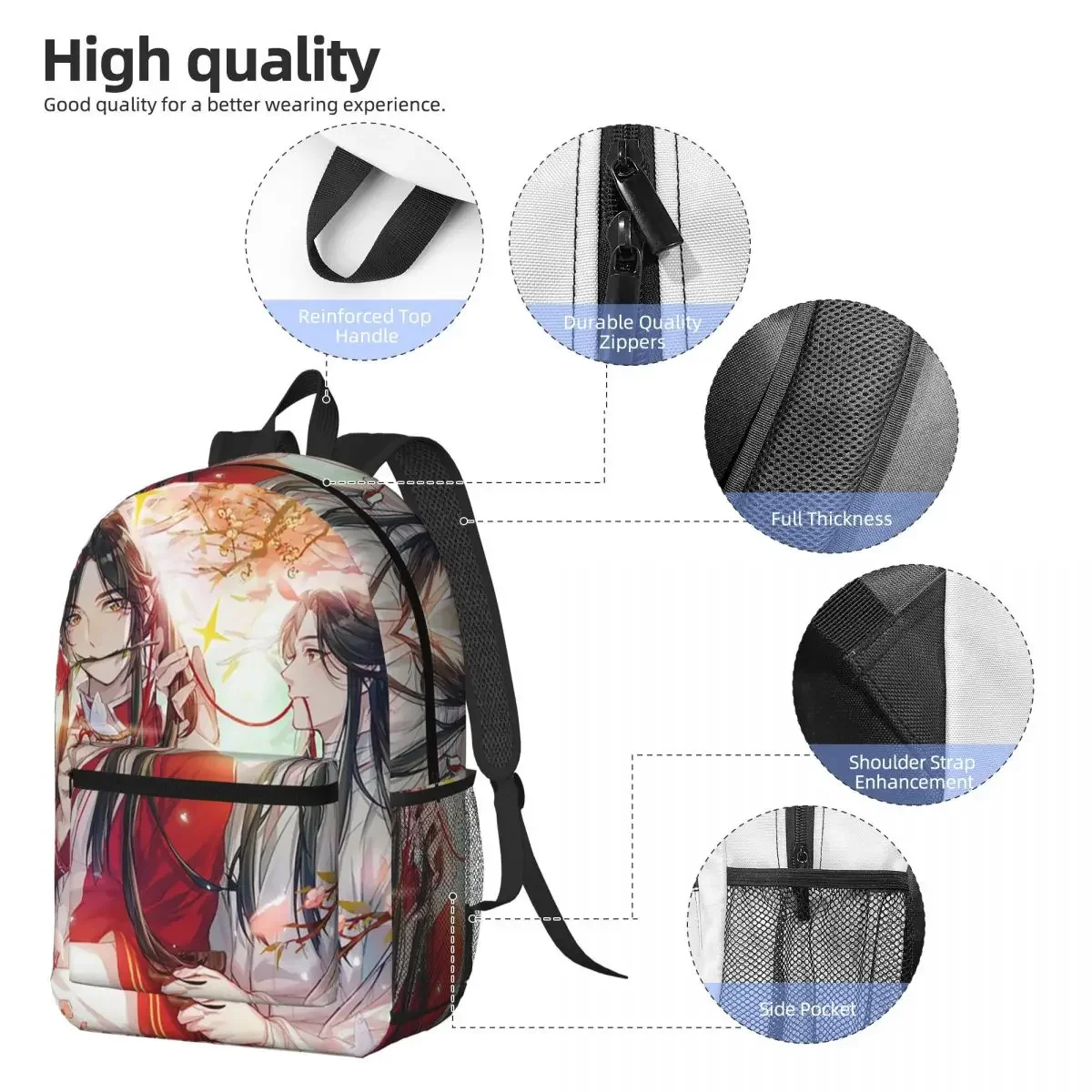 Heaven Official's Blessing Anime Backpack Student BookBag Children School Bag Computer Shoulder Bags for Men Women