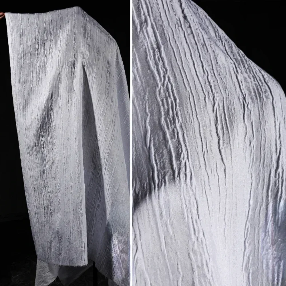 

White Bark Creative Jacquard Fabric for Clothing Jacket Bag Apparel Fashion Diy Sewing Polyester Material Cloth Per Meter