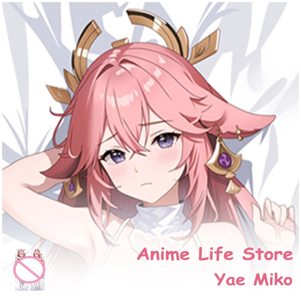 Anime Genshin Impact Yae Miko Long Dakimakura Pillowcase Hugging Body Cosplay Props Otaku Bedding Cushion Covers Decor Room
