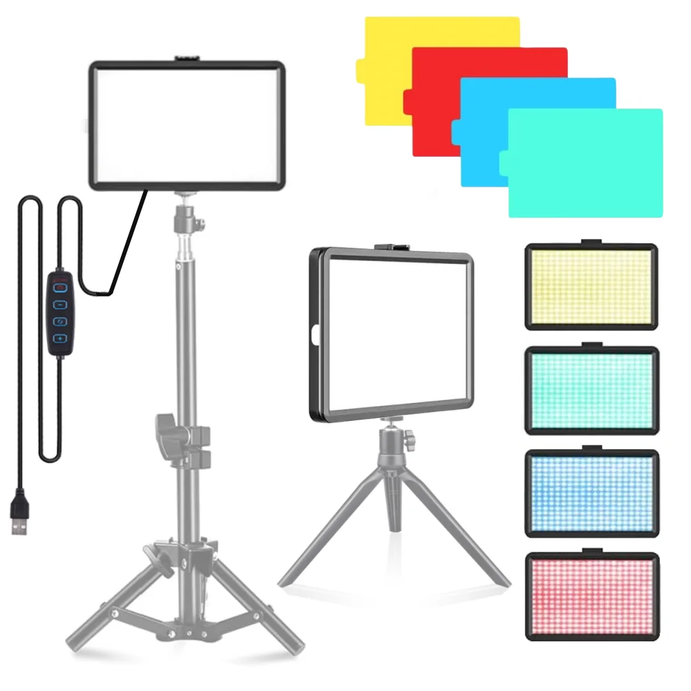 8-calowy Photo Studio LED 3000K-6000 KMcoplus Lampa wypełniająca wideo Panel świetlny Oświetlenie fotograficzne do transmisji na żywo Youbube RGB Filt