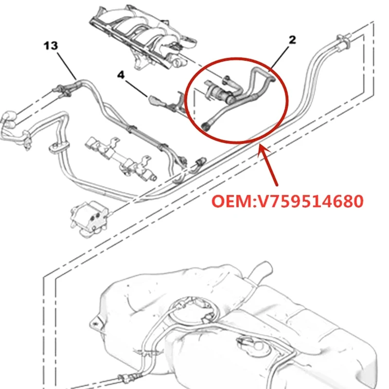 V759514680 Canister Solenoid Valve For Peugeot 207CC 208 308SW CC 3008 408 RCZ Citroen C4L C5 DS3 4 1.6T Electric Valve