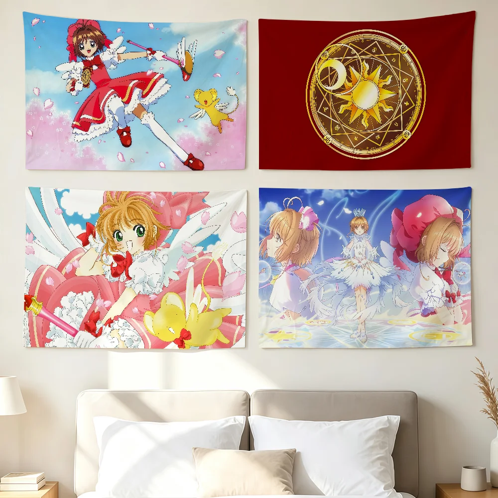 Comic C-Cardcaptor Sakura Flag Wall Decorations Home Decor Suitable For Living Rooms Bedrooms Dormitories Parties And Holidays