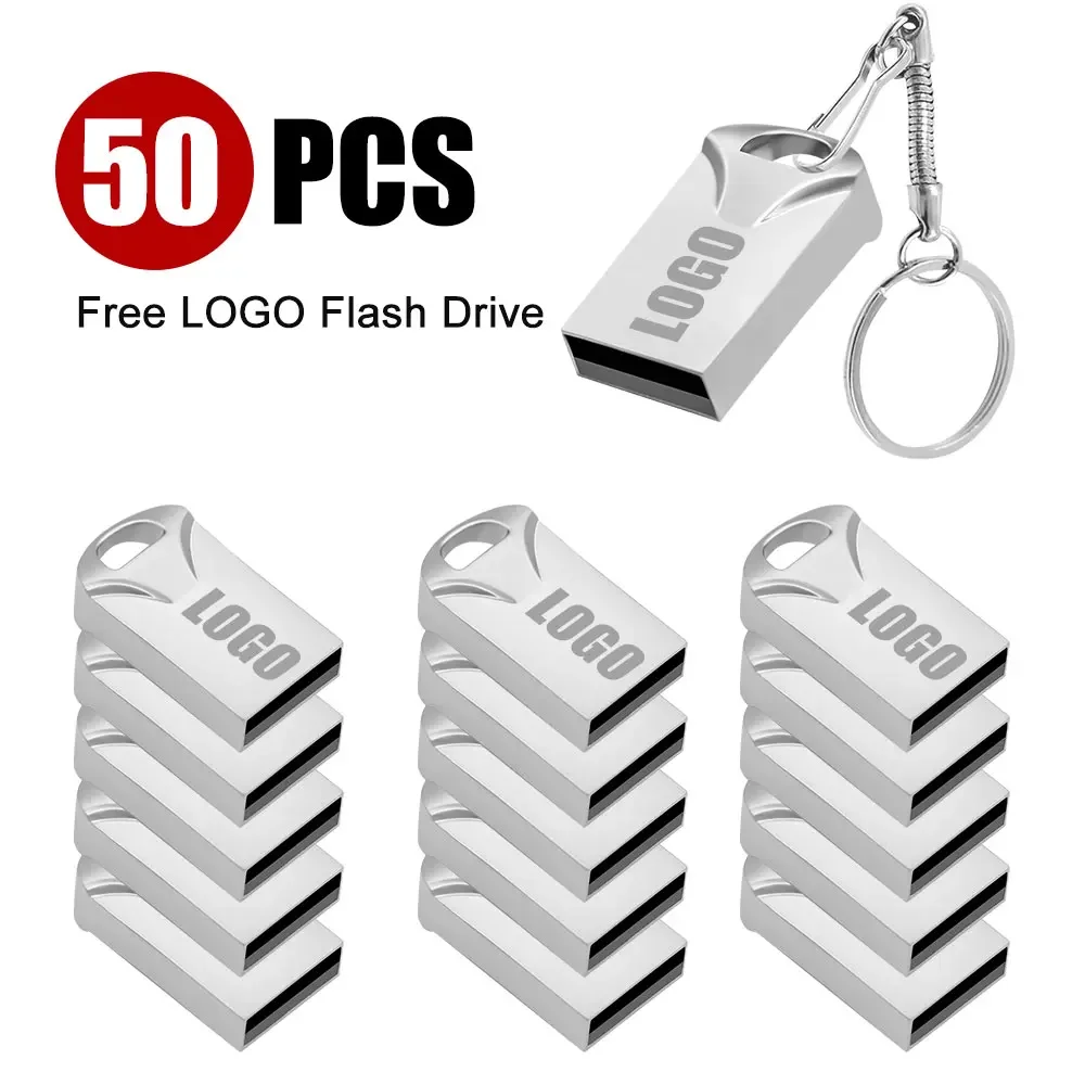 50pcs/lot USB Mini 2.0 High Speed Pendrive 128G 16GB 8GB USB Flash Drive 64 32GB Pen Drive Metal USB Flash Drive Stick Best Gift