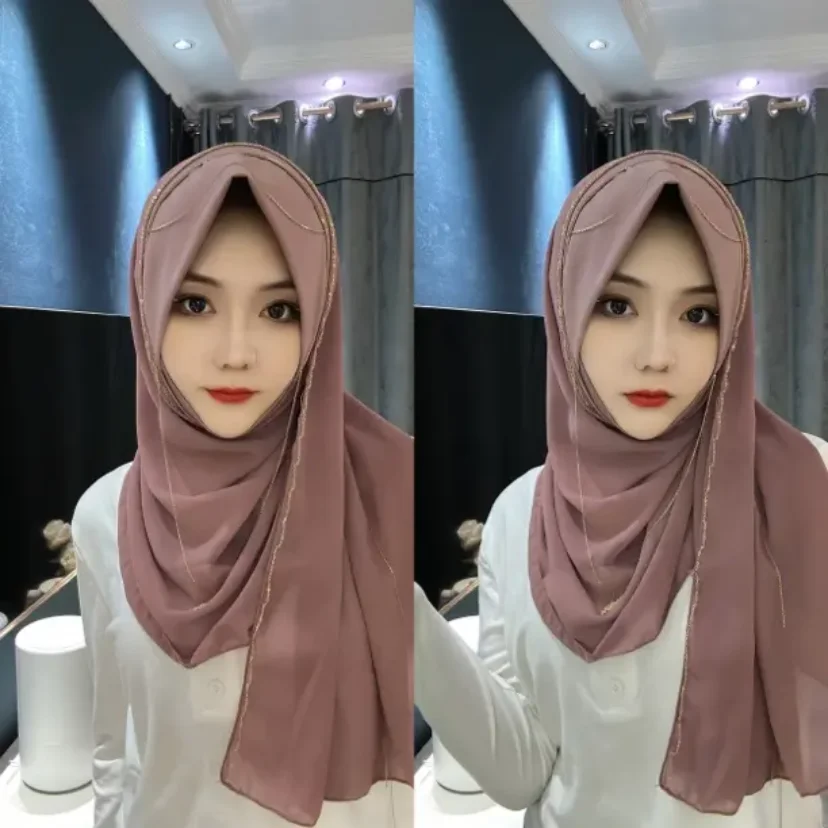 Muslim Hijab for Young Girls, Female Hats, Holiday Hijab, Young and Sweet, 2024 Autumn