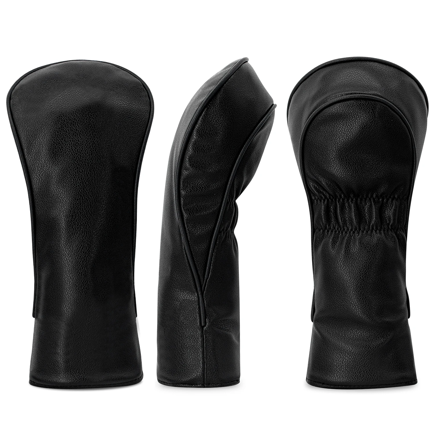 Capa protetora preta em branco para tacos de golfe, estilo minimalista, material PU, acessórios de golfe, capa protetora para tacos de golfe preto puro