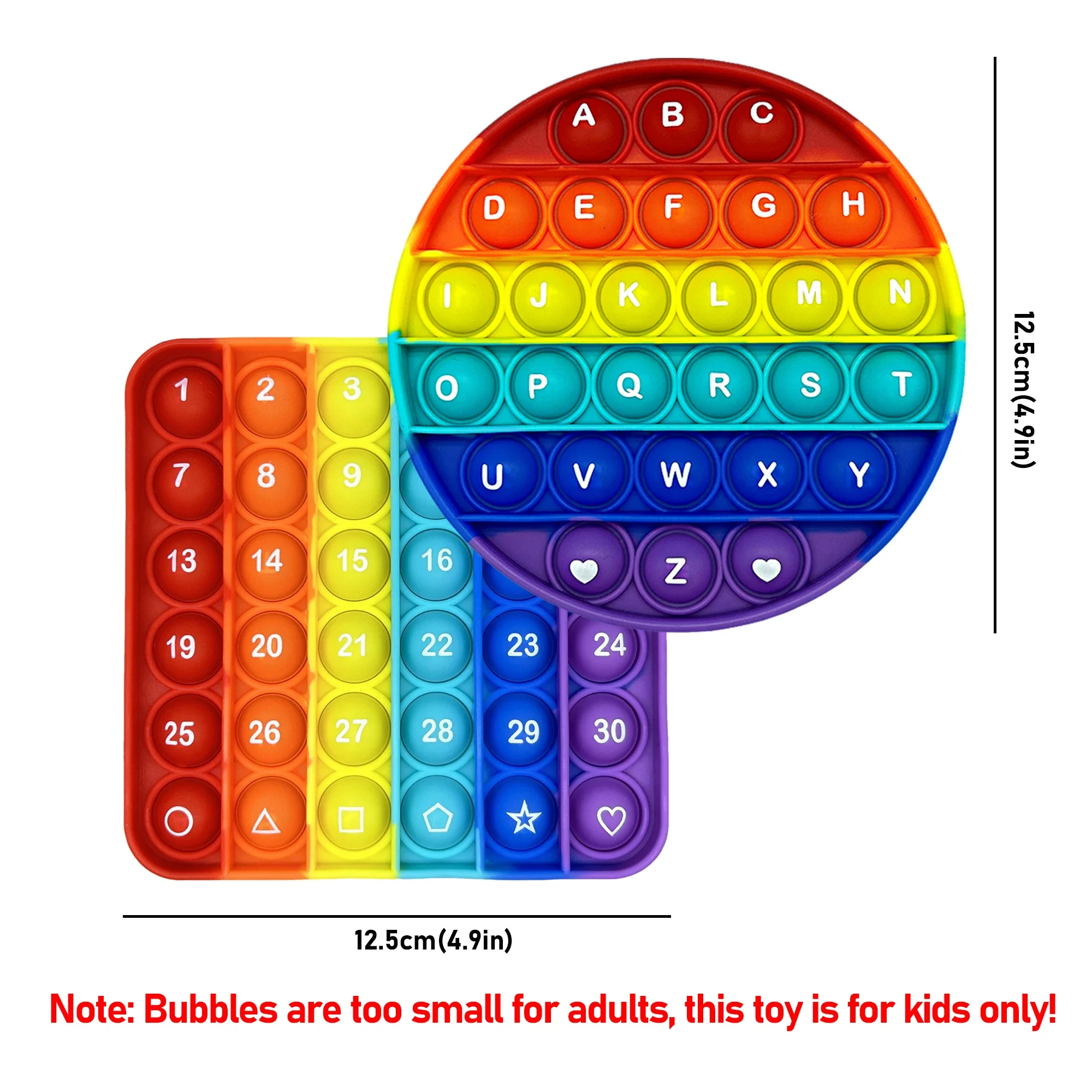 Impara i numeri 1-30 Alfabeti Lettere ABC Matematica Fidget Toys, Giochi da tavolo fonetica Push Bubbles Giocattoli didattici educativi per bambini