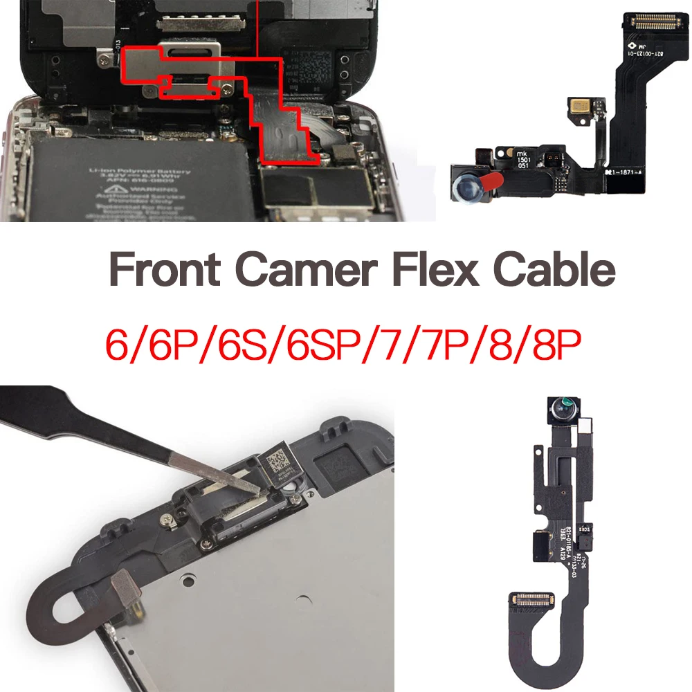 Front Camera Flex For iPhone 6 6P 6s 7 7P 8 Plus Facing Camera With Sensor Proximity Light And Microphone Flex Cable Replacement