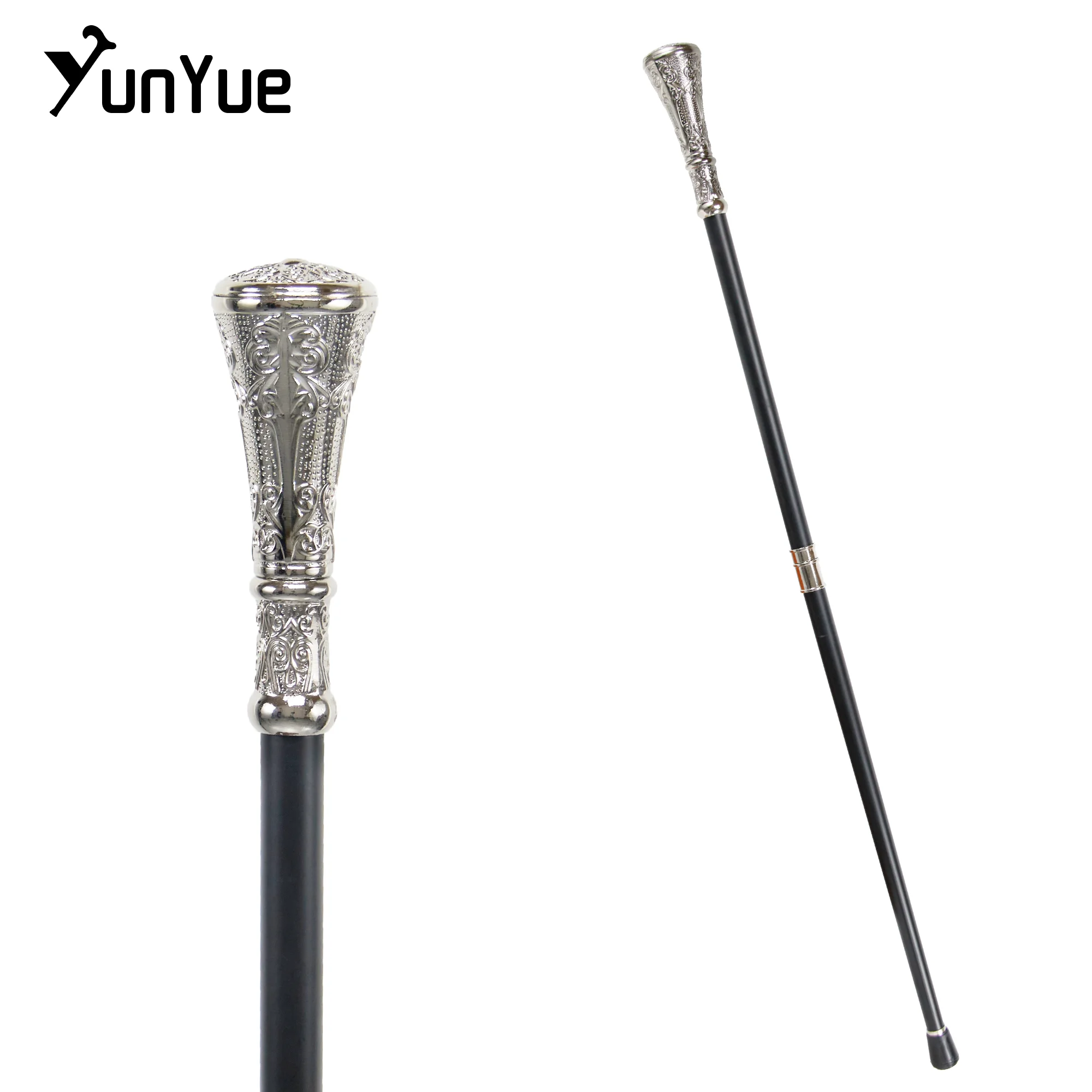 الأبيض جولة المعادن نحت عصا المشي شهم مجموعات الفن أزياء أنيقة عصا للمشي تأثيري فيلم الدعائم قصب الحزب #5