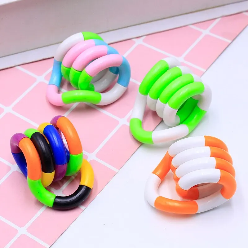 4Pcs Fun and Educational Twist Music Puzzle Toys for Kids-Vent Deformation Rope Knot Pressure Toys