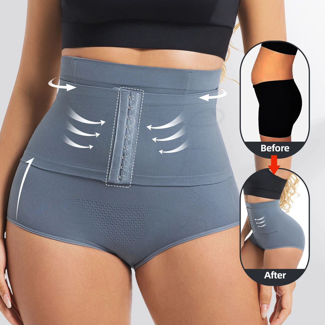 النساء سلس عالية الخصر مشد للخصر اللباس الداخلي ملخصات ضغط قوي فاجا Shaperwear البطن تحكم محدد شكل الجسم تشكيل البطن #1