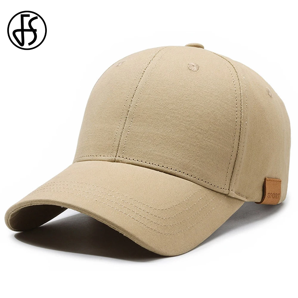 fs-bone-de-beisebol-de-grandes-dimensoes-para-homens-algodao-liso-unisex-pai-chapeu-feminino-caqui-respiravel-esportes-ao-ar-livre-bones-de-golfe-osso-masculino