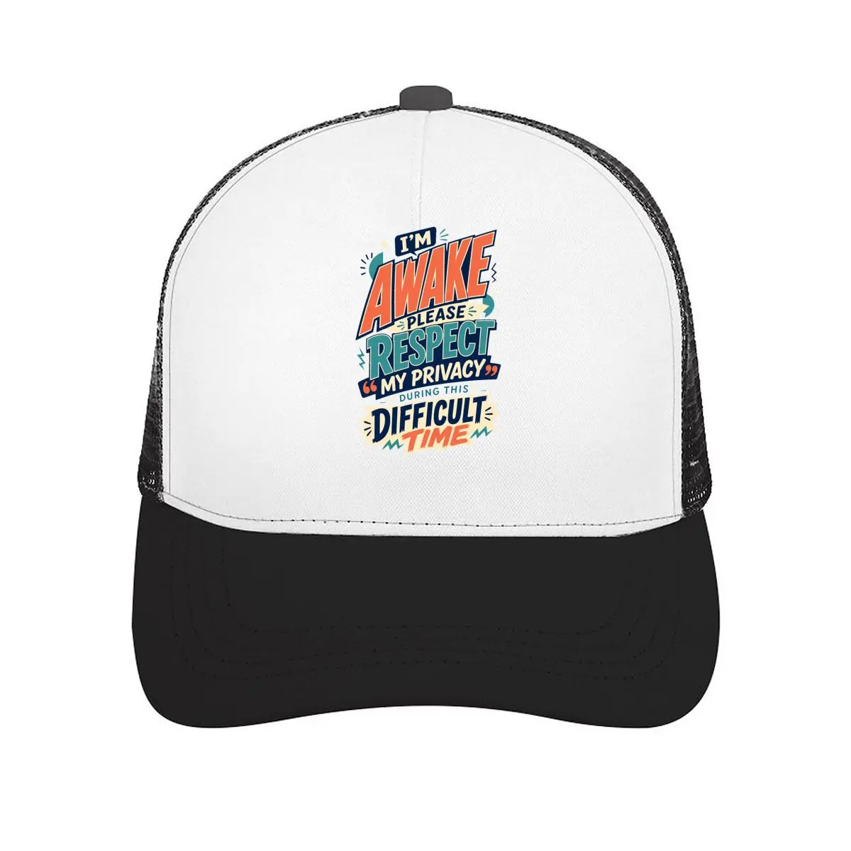 Respect My Privacy Funny Awake Quote Mesh Baseball Cap Casual Hat Outdoor  For Womens Unisex Female