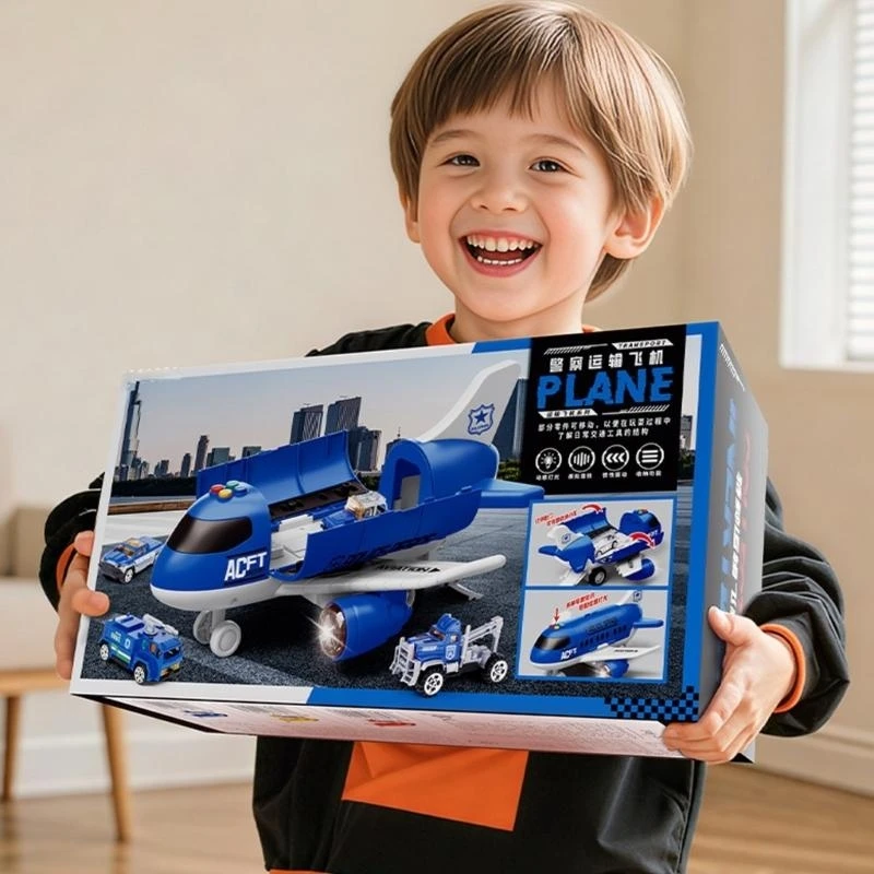Symulacja Transport Cargo samolot zabawka z zabawką pojazd odlewany samochód poprawiający umiejętności motoryczne dla malucha