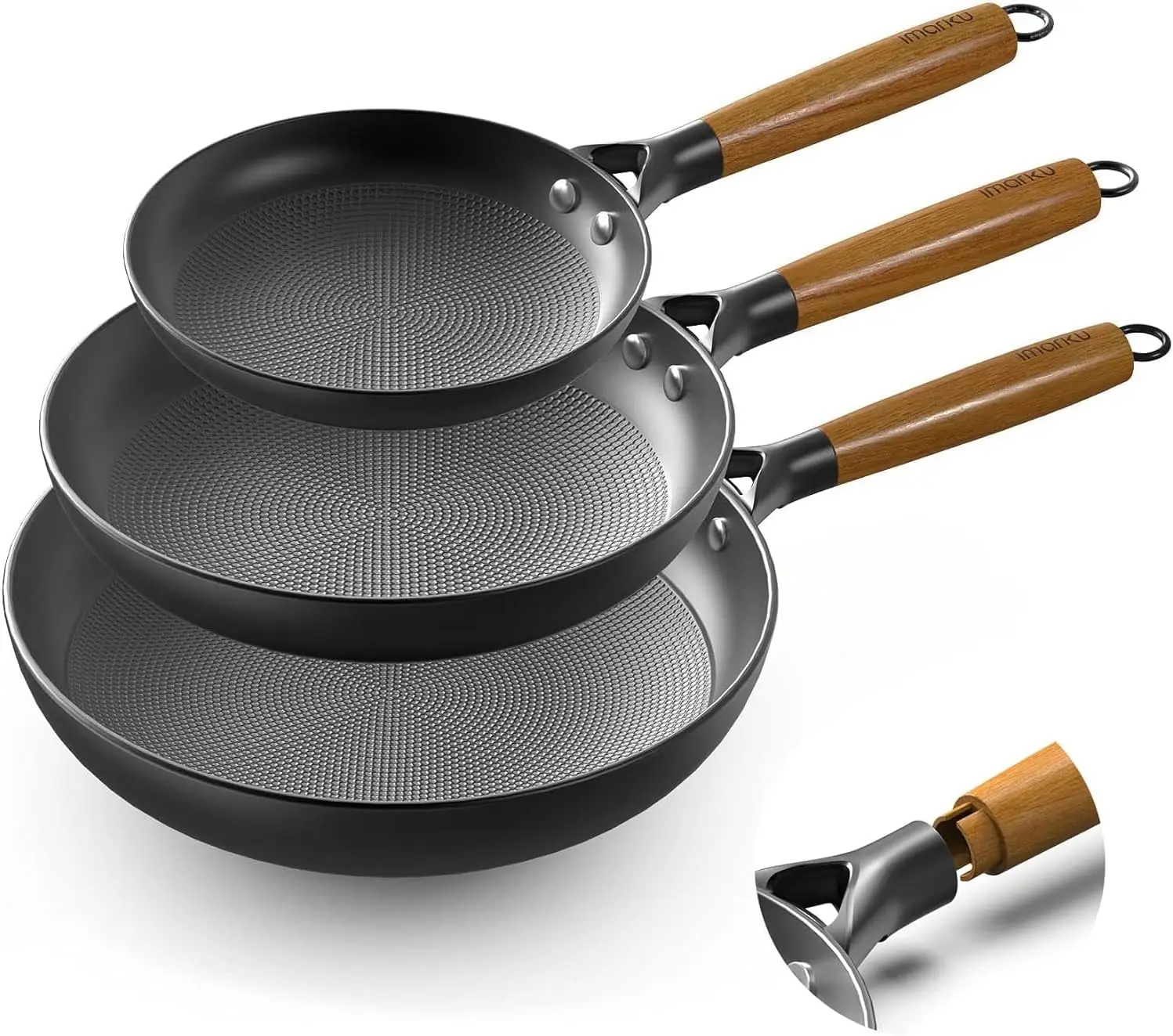 

Non Stick Frying Pans - 8&10&12 Inch Cast Iron Skillets Professional Cast Iron Pan Dishwasher Safe Nonstick Frying Pan Se