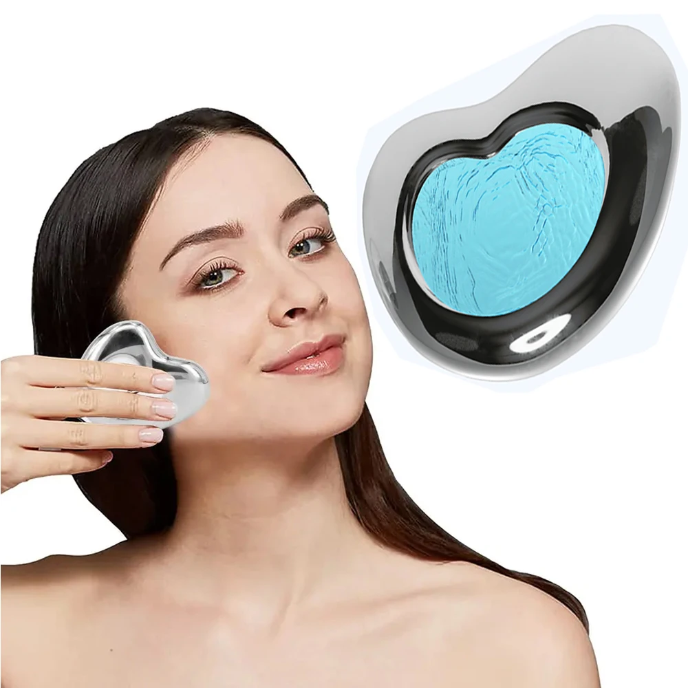 Stainless Steel Guasha Scraping Tool Facial Cooling SPA Massage Tools Ice Therapy Gua Sha Board Facial Tools for Skin Face Care