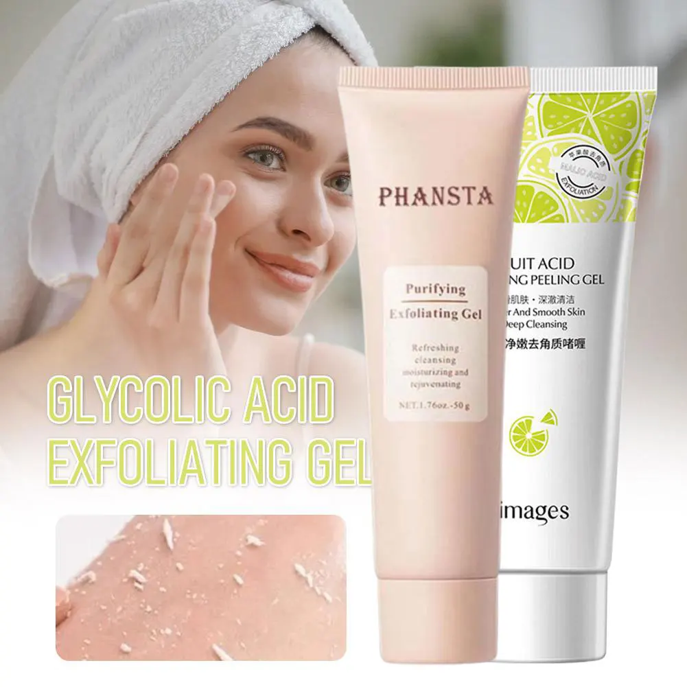 

Гель для отшелушивания с фруктовыми кислотами, уход за кожей для сияния, эксфолиант для лица, очищающий скраб-крем для лица, увлажняющее средство для очищения кожи