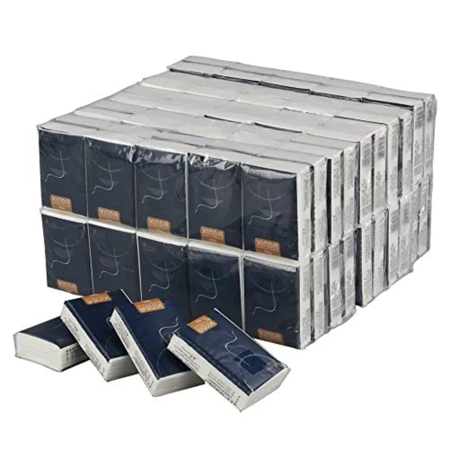 4겹 부드럽고 무향 페이셜 티슈 100팩 미니 포켓 사이즈 이동 중 사용에 이상적 여행 사무실 및 일상 위생 필요에 적합