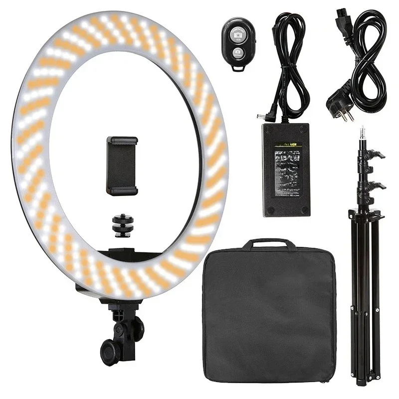 Dual color temperature round light live stream filling light portrait god hair strands photo shooting lighting soft light
