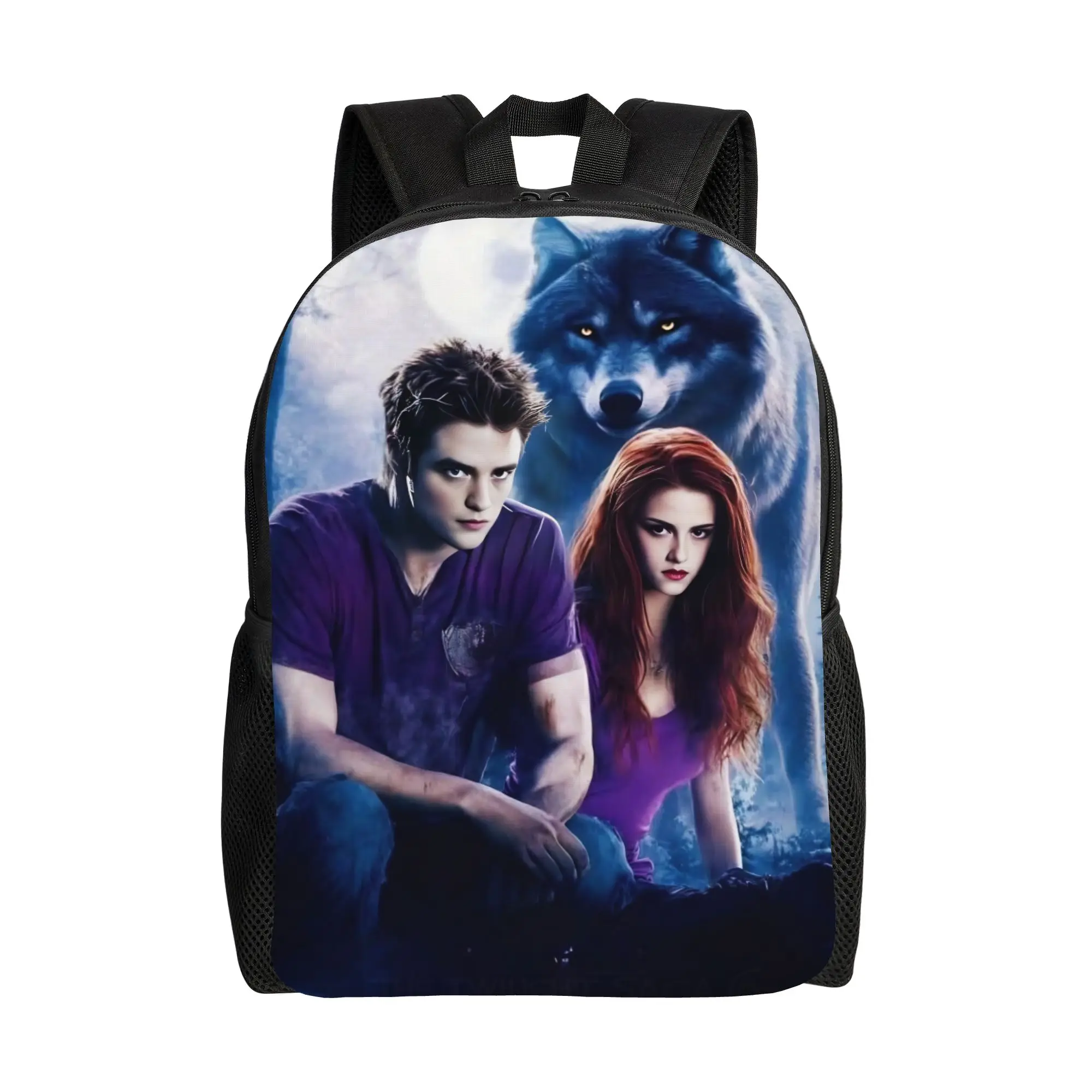 The Twilight Saga Backpack for Men Women Teenage Student Hiking Travel Daypack Bella Edward Vampire College Shoulder Bag Sports