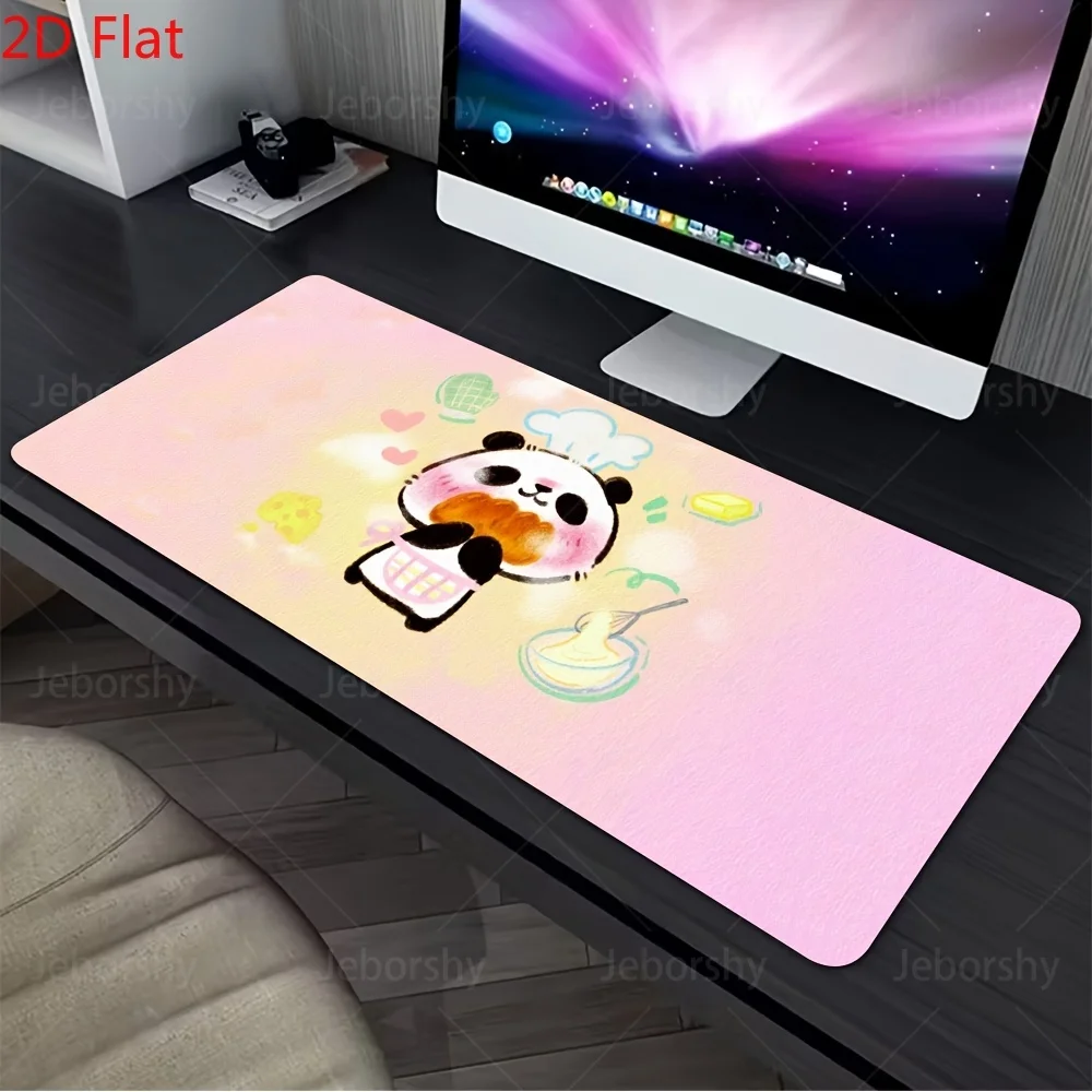 Cute Chef Panda with Bread Desk Mat Large Extended Gaming Mouse Pad