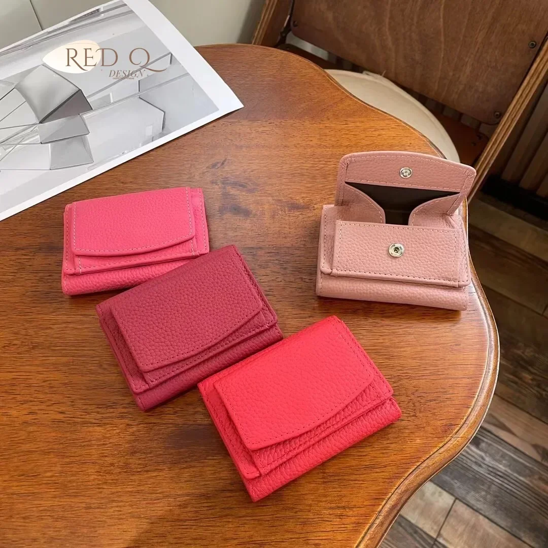 

New Women PU Leather Purses Female Cowhide Wallets Lady Small Coin Pocket Rfid Card Holder Mini Money Bag Portable Clutch Purse