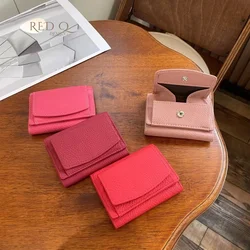 New Women PU Leather Purses Female Cowhide Wallets Lady Small Coin Pocket Rfid Card Holder Mini Money Bag Portable Clutch Purse