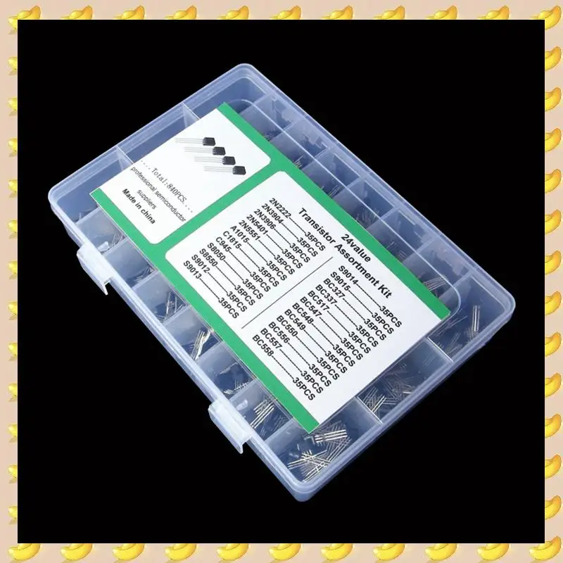 

A45U 840PCS Black Diode Transistor Suit ABS Diode Transistor Suit 24 Specifications Transistor Kit