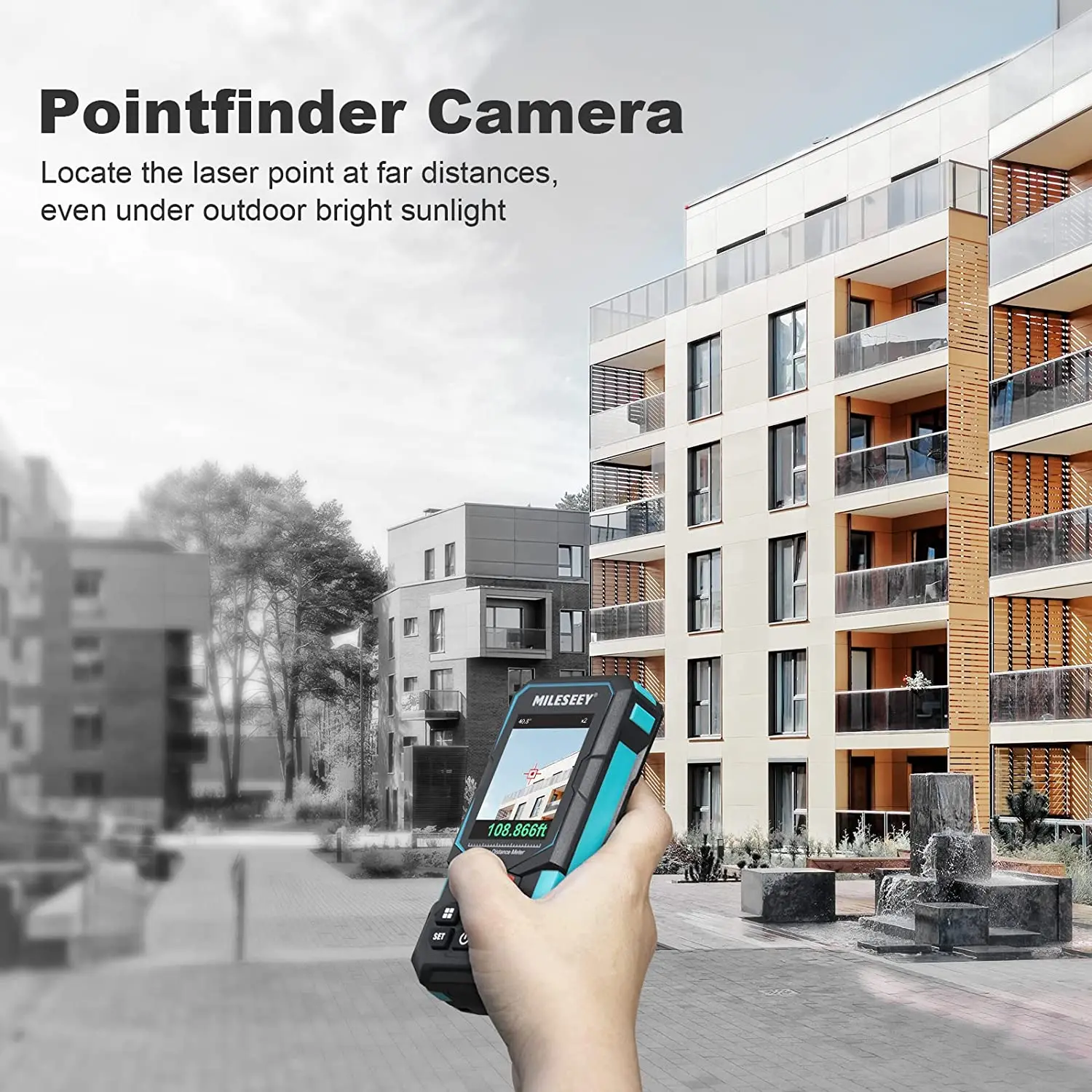 Imagem -02 - Medidor de Distância a Laser Recarregável Multifuncional Ferramentas de Medição P2p Bluetooth ao ar Livre 100m 200m Mileseey-s7