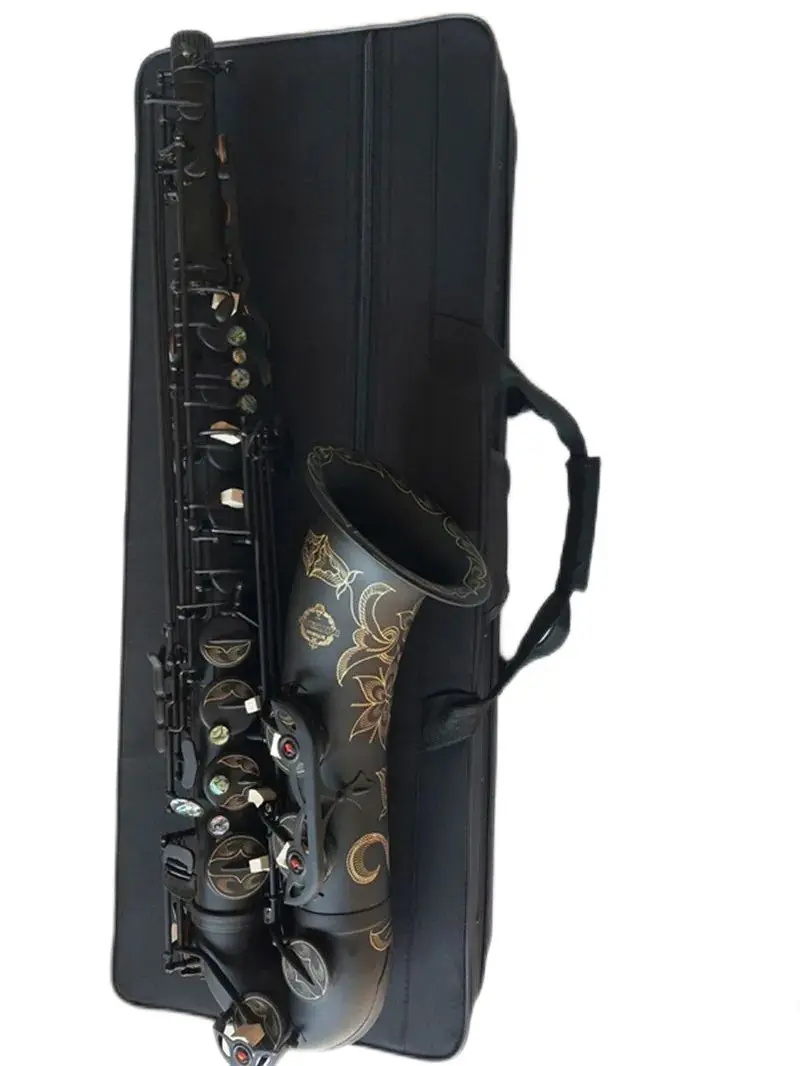 Best Quality Professional New  Tenor Saxophone B flat Music Woodwide instrument Super Black Nickel Gold Sax Gift With mouthpiece