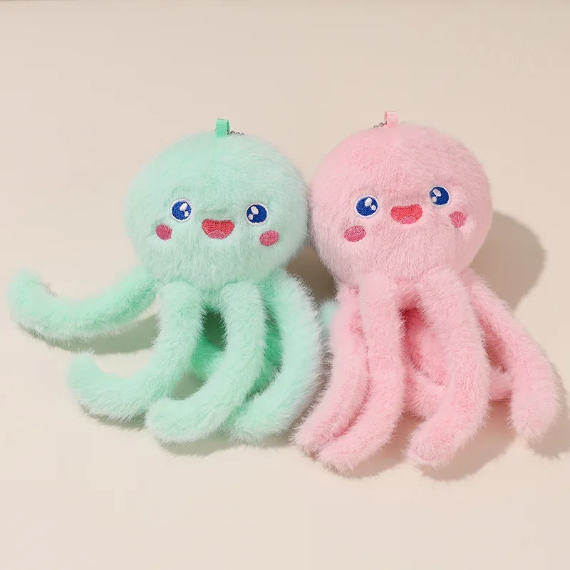 

15cm Cute Soft Plush Small Octopus Pendant Keychain Cartoon Simulation Octopus Plush Stuffed Doll Backpack Decor Keychain