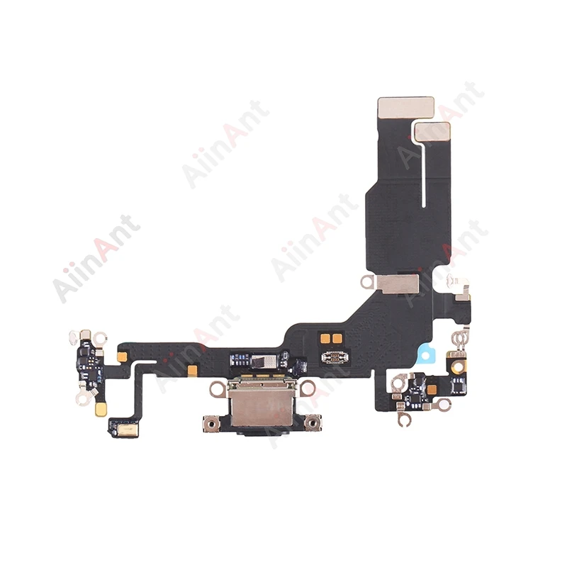 Buttom USB Mic Board Dock Charger Connector Quick Charging Port Flex Cable For iPhone 14 15 Pro Max Plus mini With Sticker