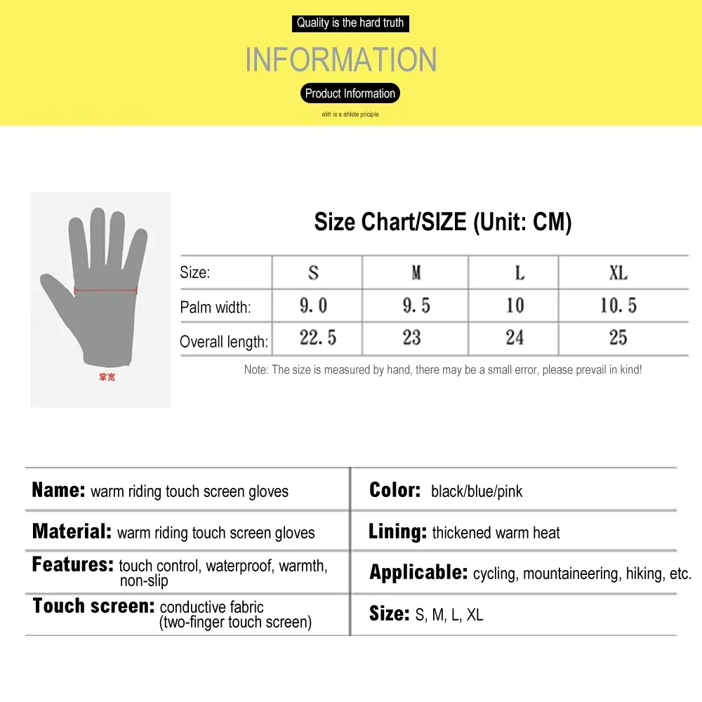 Winter Cycling Gloves Waterproof Antislip Outdoor Sports Ski Cycling Motocycle Warm Gloves Unisex Moto Equipments Accessories
