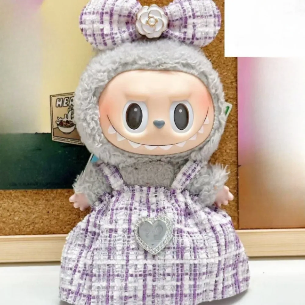 لملابس دمى Labubu هوديس ملابس دمى اللون مطابقة هوديس دمى اكسسوارات لطيف الديكور الملابس الصغيرة (بدون دمية)