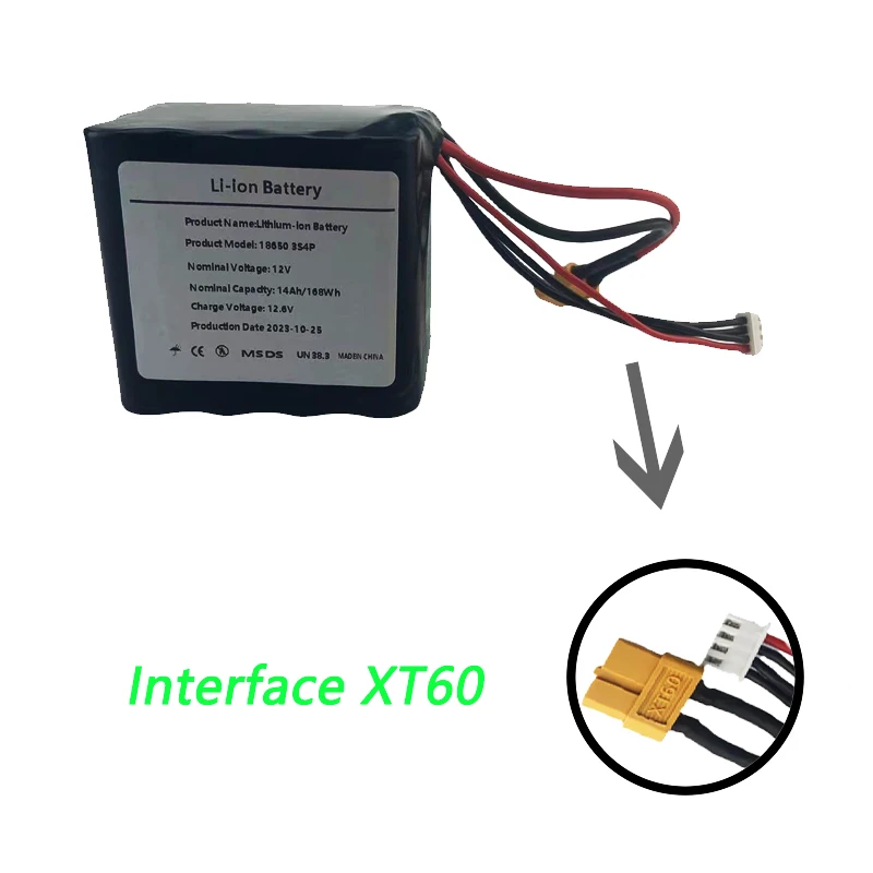 Original 12V 14Ah 18650 Rechargeable Batteries 12V With BMS Lithium Battery Protection Plate