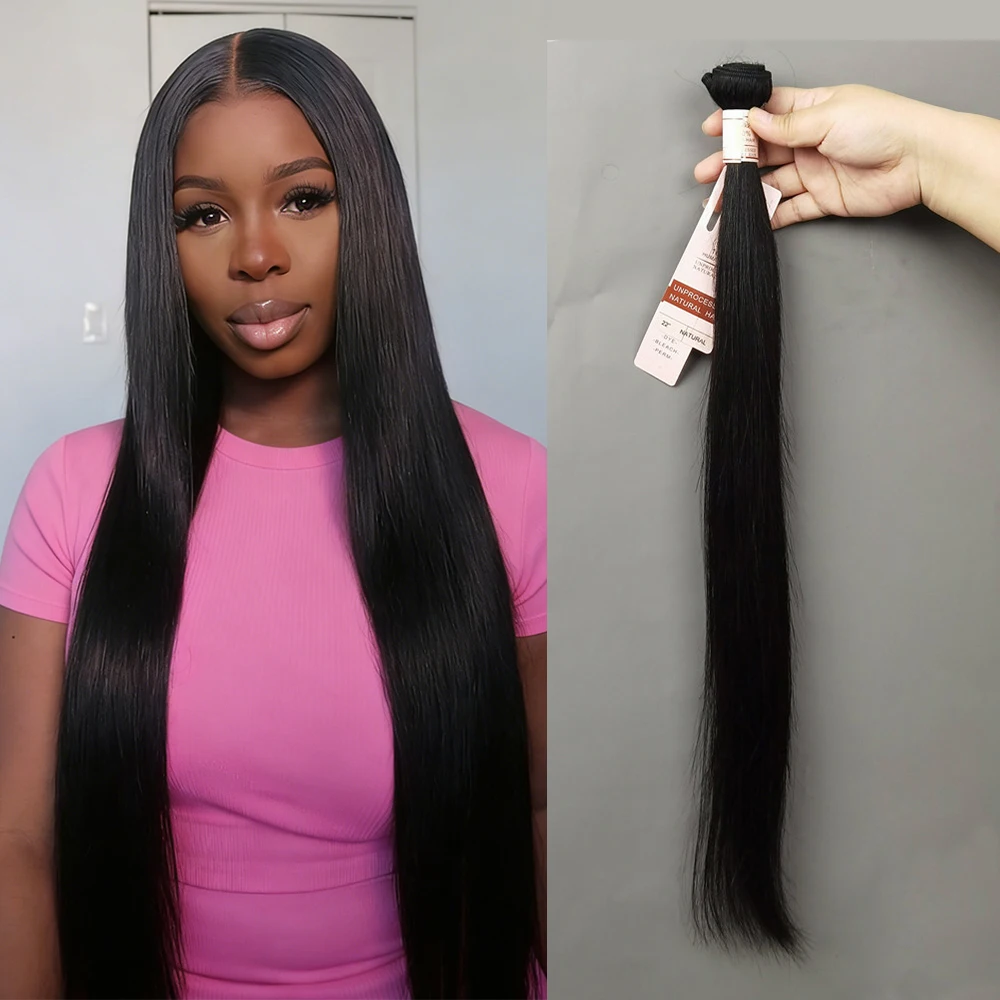 Straight Bundles Human Hair 20 22 24 Inch Brazilian Virgin Hair Bundles Remy Human Hair Weave Extensions 50 Gram Per Bundle