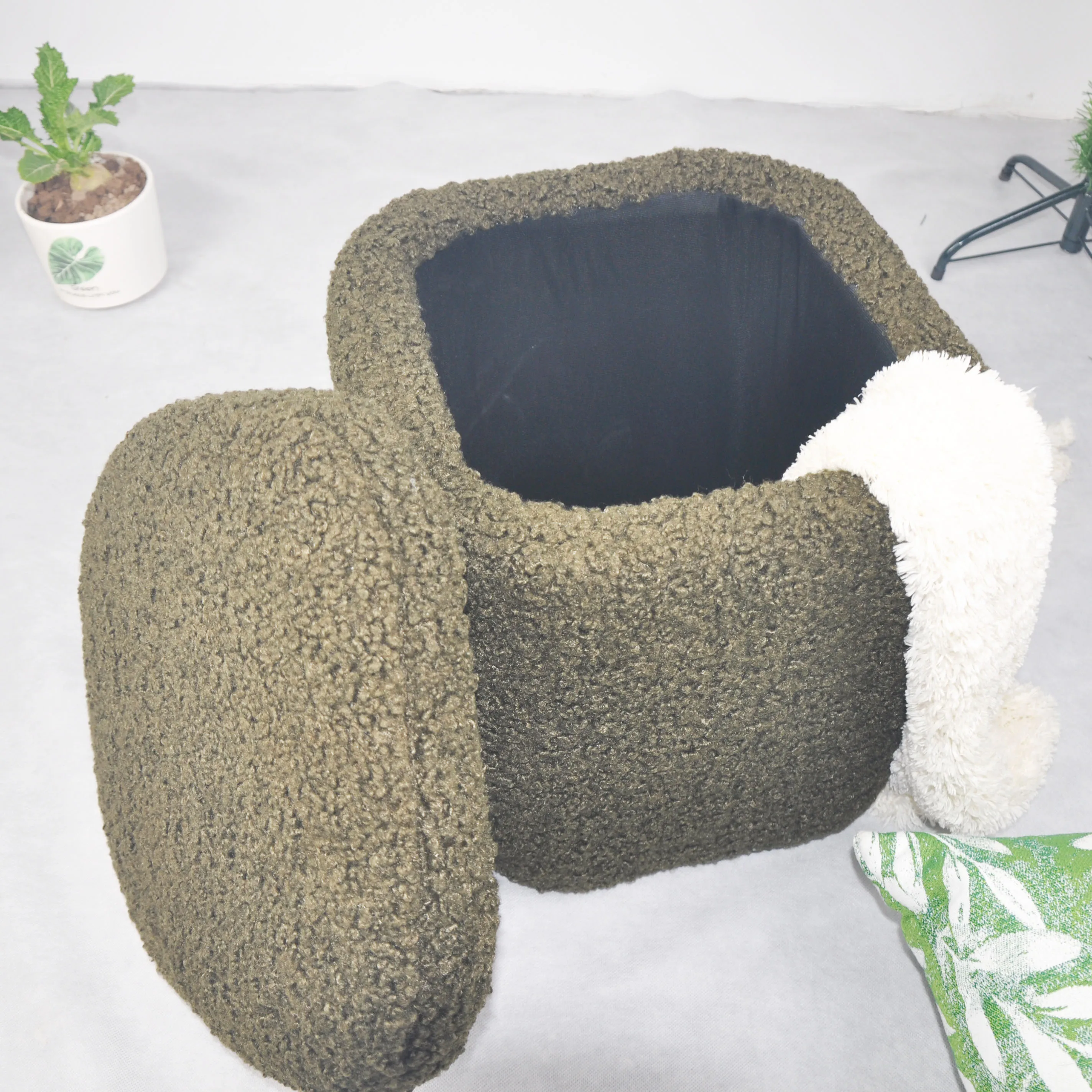 High End Quality square Pouf Storage Ottoman Durable Living Room Stool