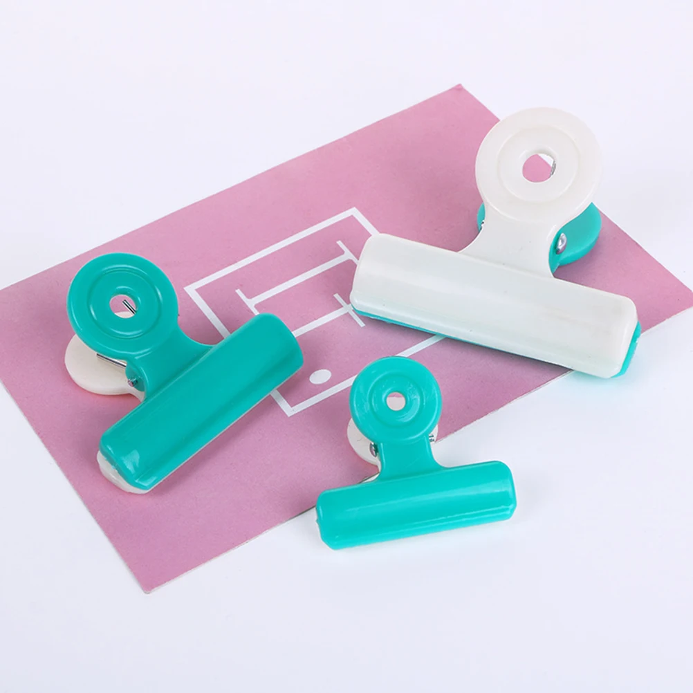 

3 Pcs Paper Binder Clips Office Folders Document Plastic Creative Supply Kit Two Color Organizing Photos Files Tickets