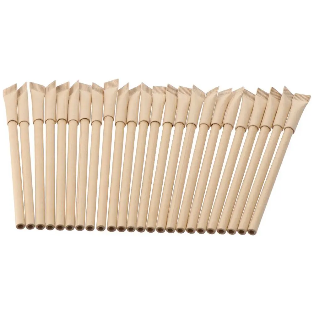 24 قطعة 24 قطعة أقلام حبر جاف مصنوعة من أقلام صديقة للبيئة صديقة للبيئة حبر أسود ورق كرافت مستلزمات مكتبية ثابتة #2