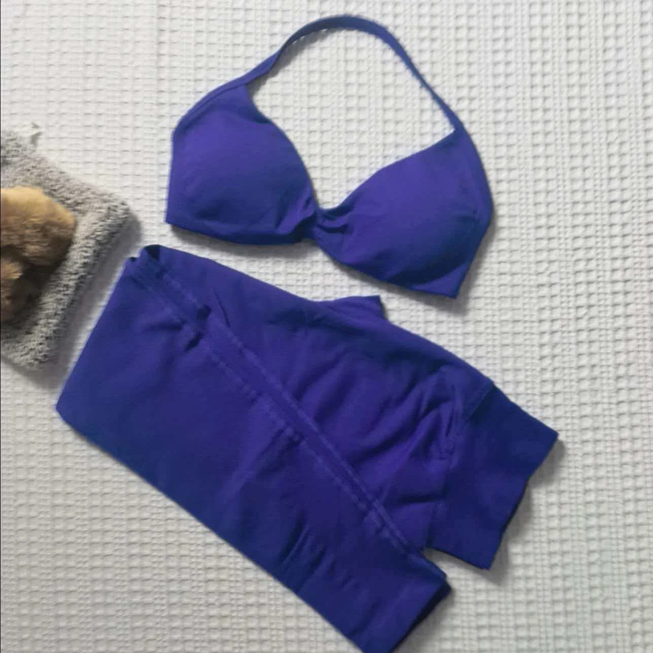 UV short sleeved zipper yoga shorts, long pants, running vest, seamless gym clothes, fitness Pilates breathable sportswear