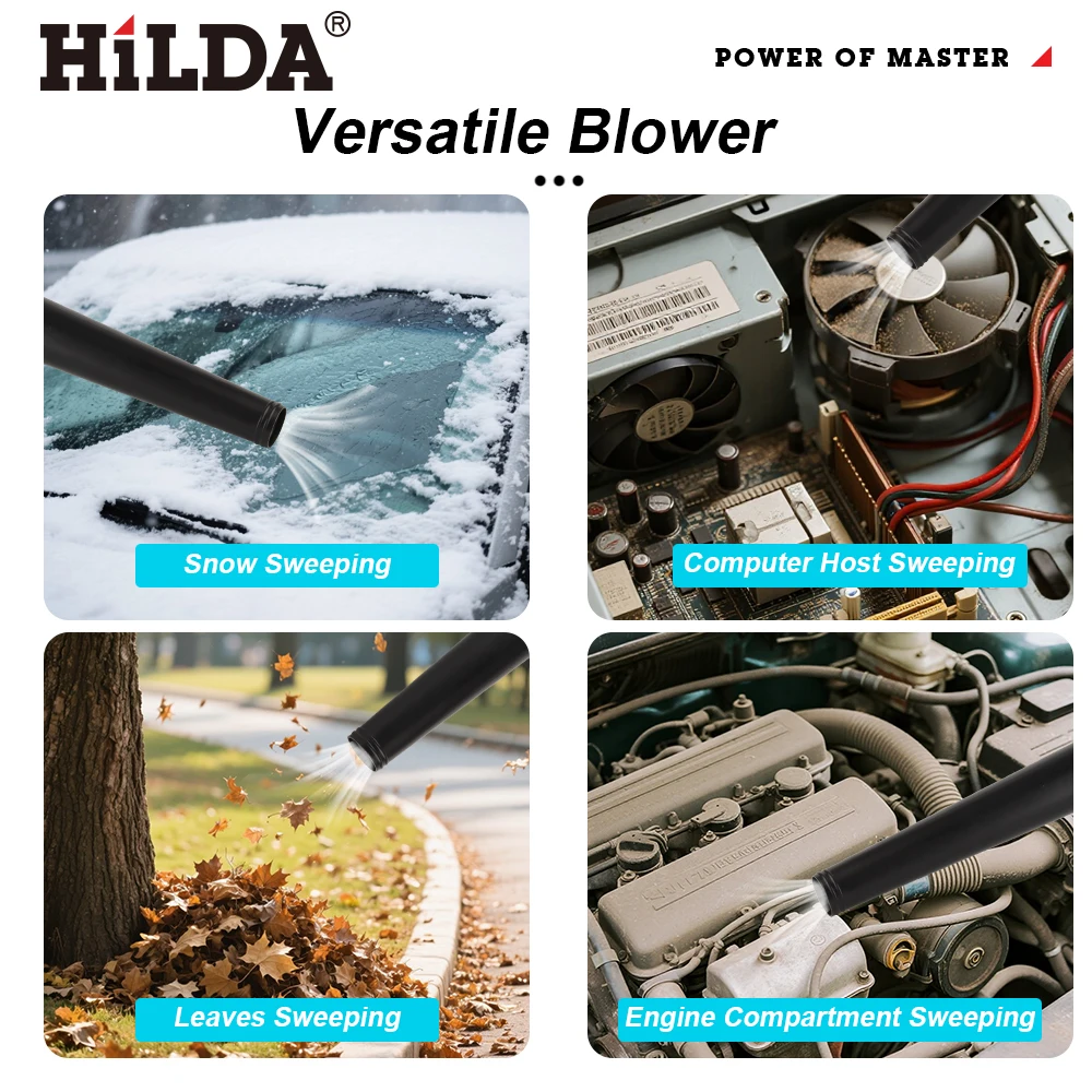 هيلدا اللاسلكي منفاخ الهواء الكهربائي 2 في 1 منفاخ الهواء يده ورقة الكمبيوتر مجمع الغبار الأنظف لماكيتا 18 فولت بطارية منفاخ